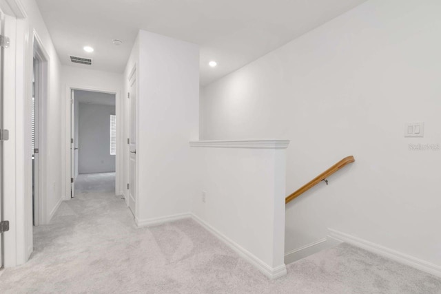 34234 Polacca Ln, Wesley Chapel, FL 33543 - hall featuring an upstairs landing, carpet floors, and recessed lighting