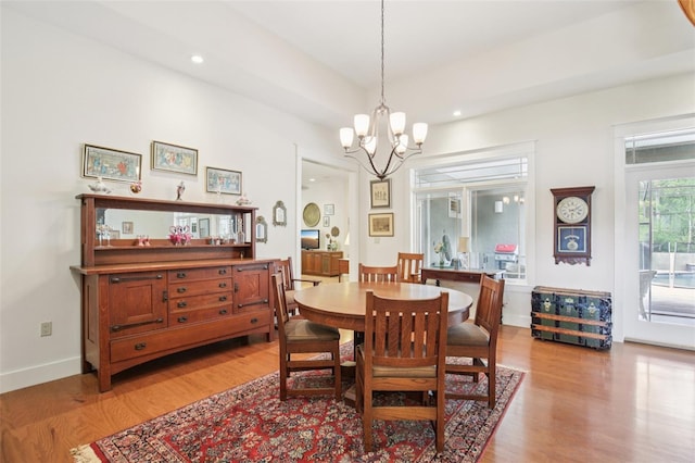 1803 143rd Ct E, Bradenton, FL 34212 - dining area with a chandelier, light wood-style floors, and recessed lighting