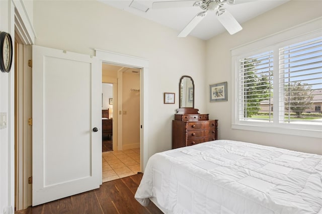 1803 143rd Ct E, Bradenton, FL 34212 - bedroom with dark wood-type flooring and ceiling fan