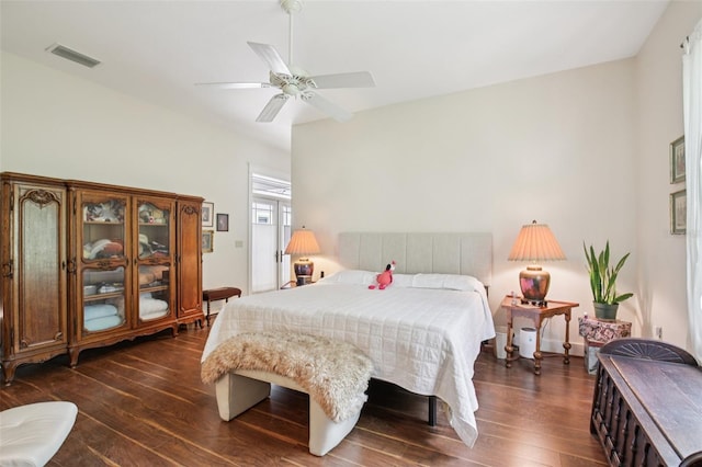 1803 143rd Ct E, Bradenton, FL 34212 - bedroom with dark wood-style flooring and ceiling fan