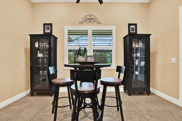 15415 Mulholland Rd, Parrish, FL 34219 - dining space featuring light tile patterned floors and baseboards