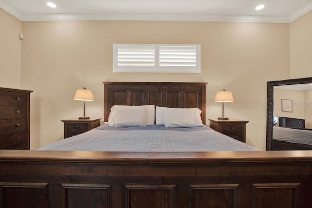 15415 Mulholland Rd, Parrish, FL 34219 - bedroom featuring crown molding and recessed lighting
