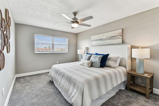 2960 59th St S Unit 303, Gulfport, FL 33707 - carpeted bedroom featuring baseboards, ceiling fan, and a textured ceiling