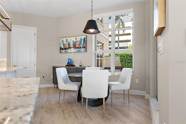 100 Beach Dr NE Unit 301, Saint Petersburg, FL 33701 - dining area featuring light wood-type flooring and baseboards