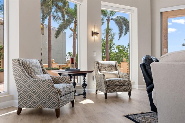 100 Beach Dr NE Unit 301, Saint Petersburg, FL 33701 - living area featuring wood finished floors and baseboards