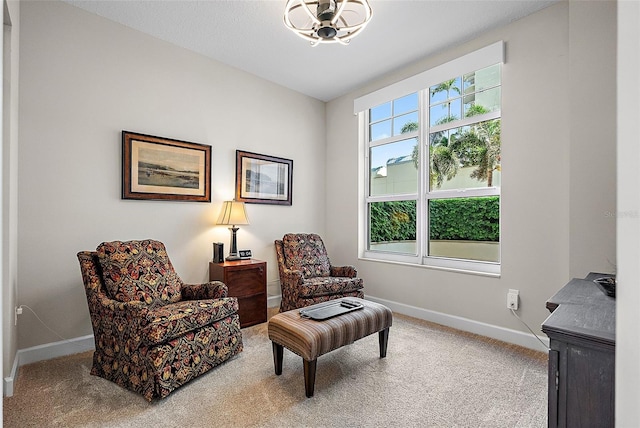 100 Beach Dr NE Unit 301, Saint Petersburg, FL 33701 - sitting room featuring baseboards and carpet floors