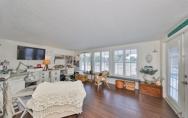 1224 W Del Webb Blvd, Sun City Center, FL 33573 - living area with a textured ceiling and wood finished floors