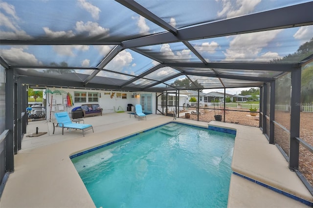 1224 W Del Webb Blvd, Sun City Center, FL 33573 - swimming pool with a patio, a lanai, and an outdoor hangout area