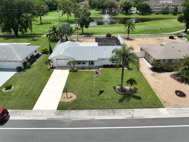 1224 W Del Webb Blvd, Sun City Center, FL 33573 - aerial view of property and surrounding area with a large body of water and a golf club