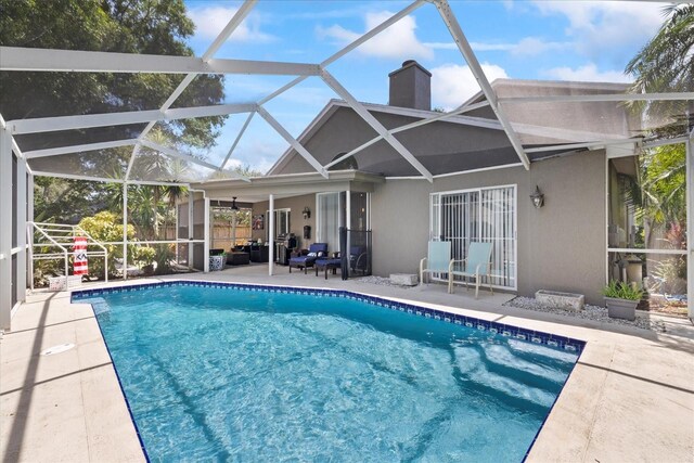 4047 Eagle Cove W Dr, Palm Harbor, FL 34685 - outdoor pool featuring a patio area and a lanai