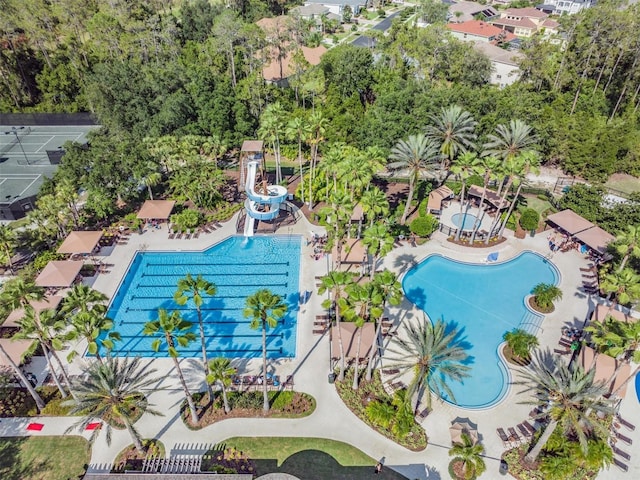 27427 Mistflower Dr, Wesley Chapel, FL 33544 - drone / aerial view of a pool