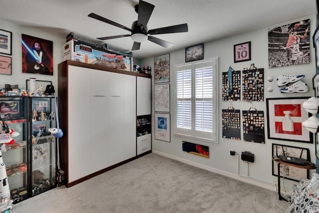 3628 Diving Dove Ln, Bartow, FL 33830 - interior space featuring light colored carpet, ceiling fan, and baseboards