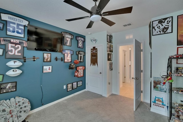 3628 Diving Dove Ln, Bartow, FL 33830 - bedroom with carpet floors, baseboards, and ceiling fan