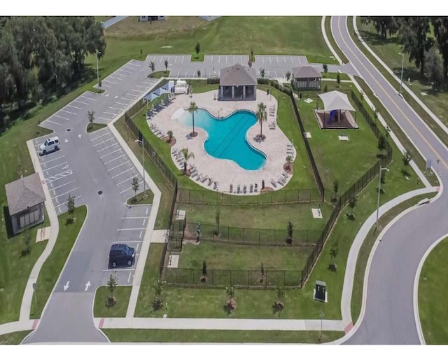3628 Diving Dove Ln, Bartow, FL 33830 - bird's eye view of a pool area