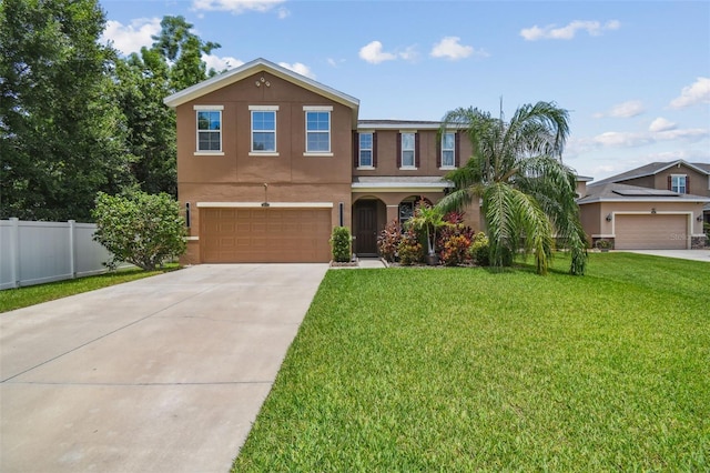 10512 Scenic Hollow Dr, Riverview, FL 33578 - view of front of home featuring stucco siding, driveway, and a garage