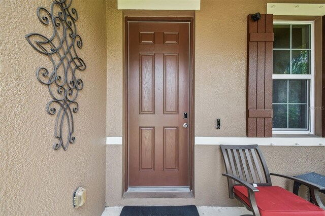 10512 Scenic Hollow Dr, Riverview, FL 33578 - doorway to property featuring stucco siding