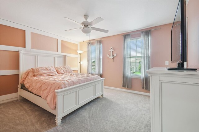 10512 Scenic Hollow Dr, Riverview, FL 33578 - bedroom featuring carpet, baseboards, and ceiling fan