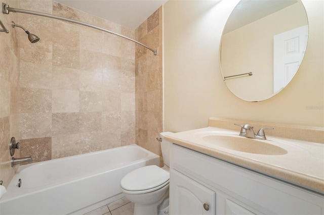 340 Causeway Blvd Unit 105, Dunedin, FL 34698 - full bath featuring toilet, vanity, bathtub / shower combination, and tile patterned floors