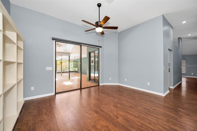2459 Parkstream Ave, Clearwater, FL 33759 - spare room with ceiling fan, wood finished floors, and recessed lighting