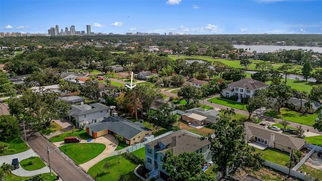 3235 Walnut St NE, Saint Petersburg, FL 33704 - aerial view of residential area featuring a large body of water and city skyline