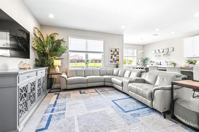 30762 Parrot Reef Ct, Wesley Chapel, FL 33545 - living room with recessed lighting and light tile patterned floors
