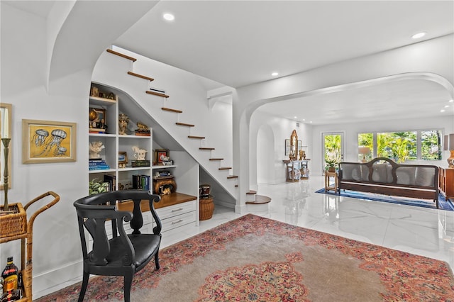 208 Live Oak Ln, Largo, FL 33770 - entryway featuring arched walkways, recessed lighting, and marble tiled floors