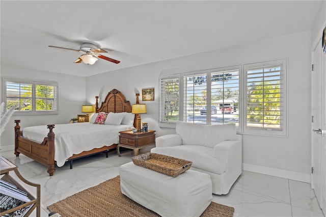 208 Live Oak Ln, Largo, FL 33770 - bedroom with light marble finish floors and a ceiling fan