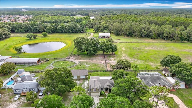 1332 Osceola Hollow Rd, Odessa, FL 33556 - drone / aerial view of a nearby body of water and a heavily wooded area
