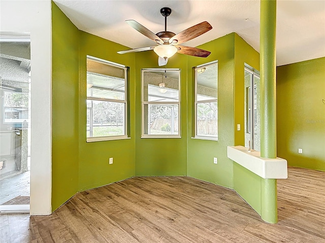 1332 Osceola Hollow Rd, Odessa, FL 33556 - unfurnished room with wood finished floors, ceiling fan, and healthy amount of natural light
