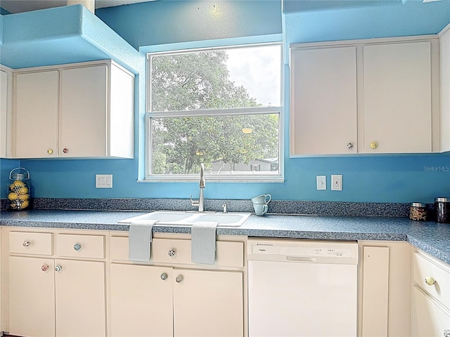 1332 Osceola Hollow Rd, Odessa, FL 33556 - kitchen featuring dishwasher, a sink, and white cabinets