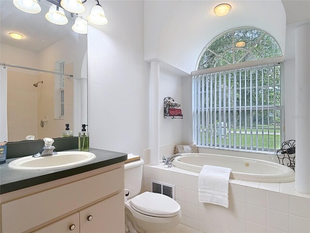 1332 Osceola Hollow Rd, Odessa, FL 33556 - bathroom with a bath, healthy amount of natural light, toilet, and vanity