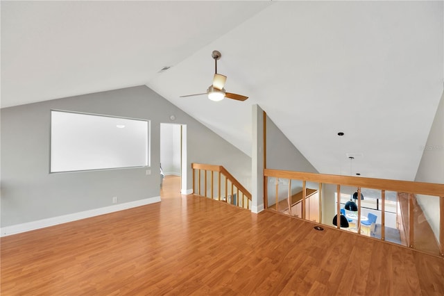1111 N Bayshore Blvd Unit E10, Clearwater, FL 33759 - bonus room featuring a ceiling fan, lofted ceiling, and wood finished floors