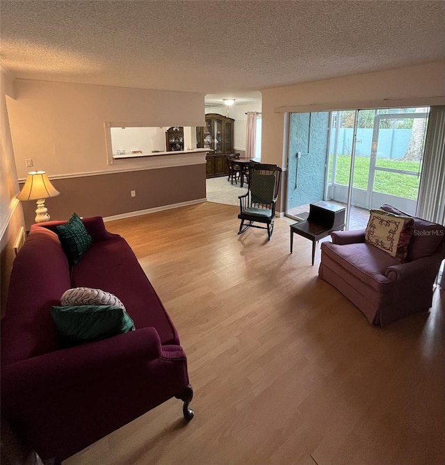 364 115th Ave N Unit 1, Saint Petersburg, FL 33716 - living room with light wood-style flooring and a textured ceiling