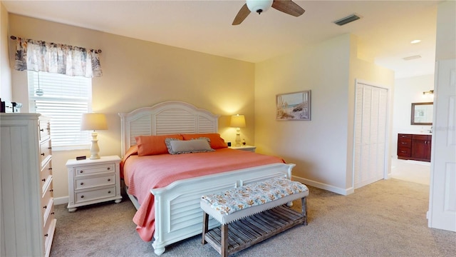 9800 Sago Point Dr, Seminole, FL 33777 - bedroom with carpet floors, a ceiling fan, and baseboards