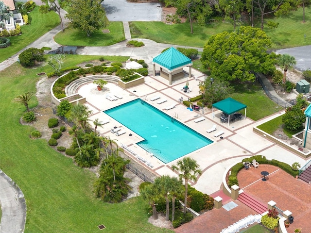 9800 Sago Point Dr, Seminole, FL 33777 - bird's eye view of a pool area