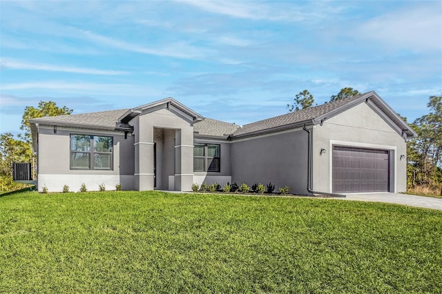 5104 Munhal St, Port Charlotte, FL 33981 - single story home with stucco siding, an attached garage, driveway, and a front lawn