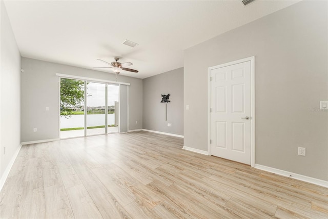 9140 Hillcroft Dr, Riverview, FL 33578 - spare room with ceiling fan, light wood-type flooring, and baseboards