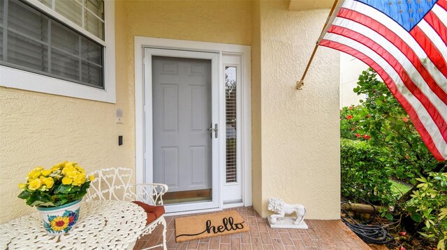 3484 Primrose Way, Palm Harbor, FL 34683 - view of exterior entry with stucco siding