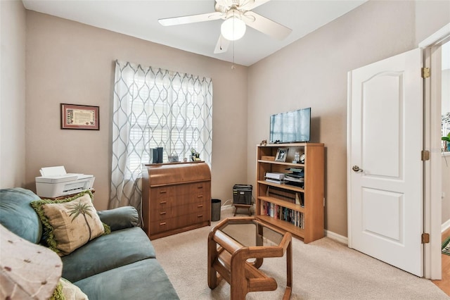 3484 Primrose Way, Palm Harbor, FL 34683 - office with ceiling fan and light carpet