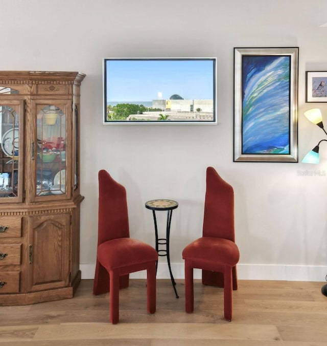 199 Dali Blvd Unit 607, Saint Petersburg, FL 33701 - living area with baseboards and wood finished floors