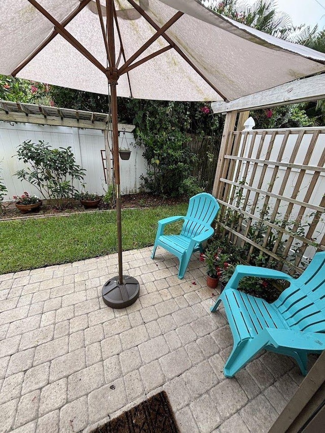 1055 6th Ave Unit A11, Vero Beach, FL 32960 - fenced backyard featuring a patio area and a pergola