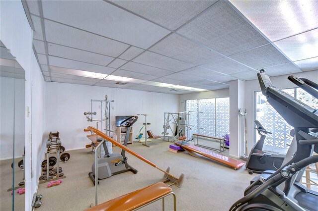 1655 S Highland Ave Unit B118, Clearwater, FL 33756 - exercise room featuring carpet floors and a drop ceiling