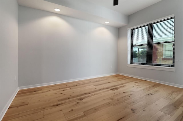 400 4th Ave S Unit 301, Saint Petersburg, FL 33701 - unfurnished room with light wood-style flooring, baseboards, recessed lighting, and a ceiling fan