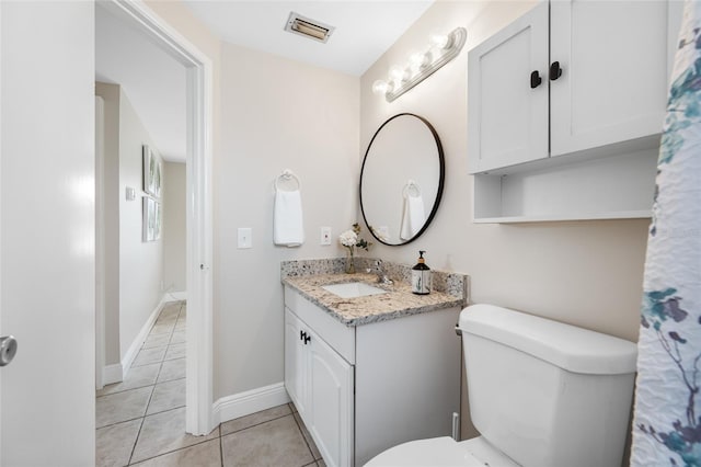 10599 111th Ave N, Largo, FL 33773 - bathroom with vanity, toilet, tile patterned floors, and baseboards