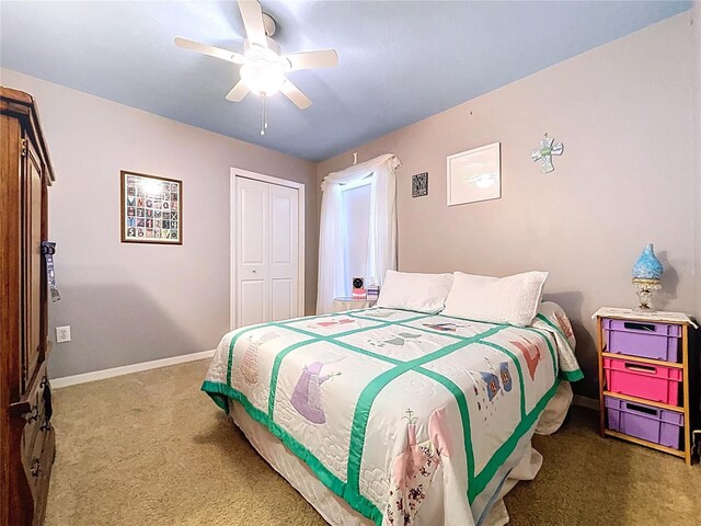 4315 Whittner Dr, Land O Lakes, FL 34639 - carpeted bedroom with a closet and a ceiling fan