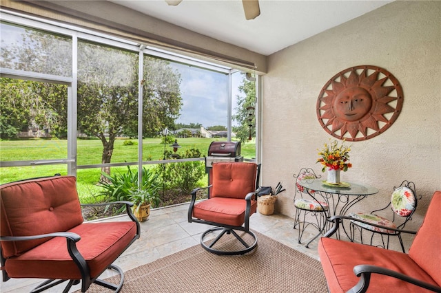 5143 Lochmead Ter, Zephyrhills, FL 33541 - sunroom / solarium with a ceiling fan