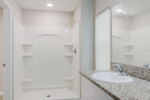 13016 Boggy Creek Dr, Riverview, FL 33579 - full bathroom featuring a shower and vanity