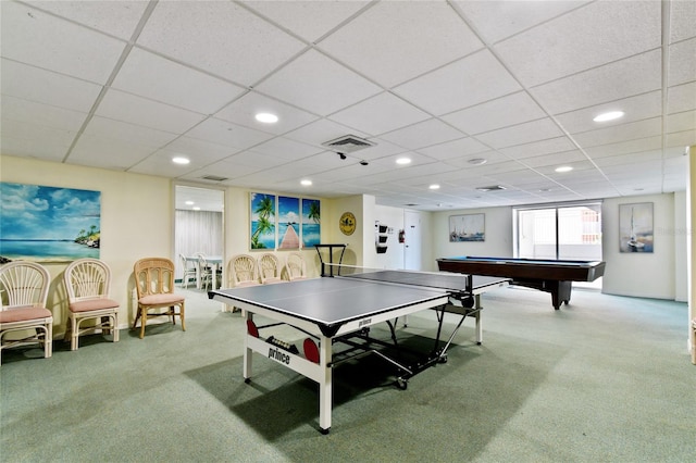 11000 Gulf Blvd Unit 703, Treasure Island, FL 33706 - game room with carpet floors, pool table, and recessed lighting