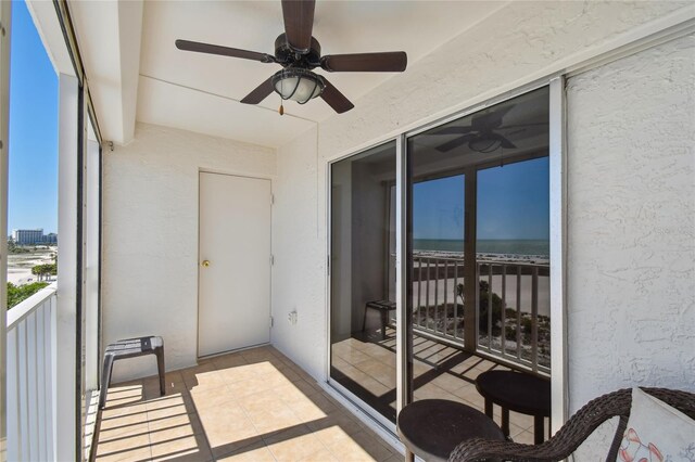 11000 Gulf Blvd Unit 703, Treasure Island, FL 33706 - balcony with a ceiling fan