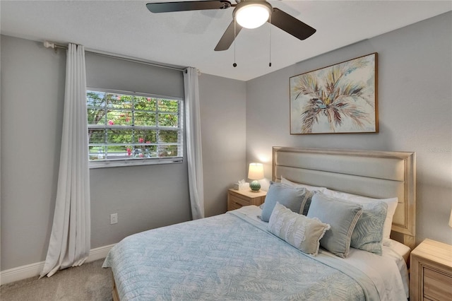 8222 Valrie Ln, Riverview, FL 33569 - bedroom with carpet floors, baseboards, and ceiling fan